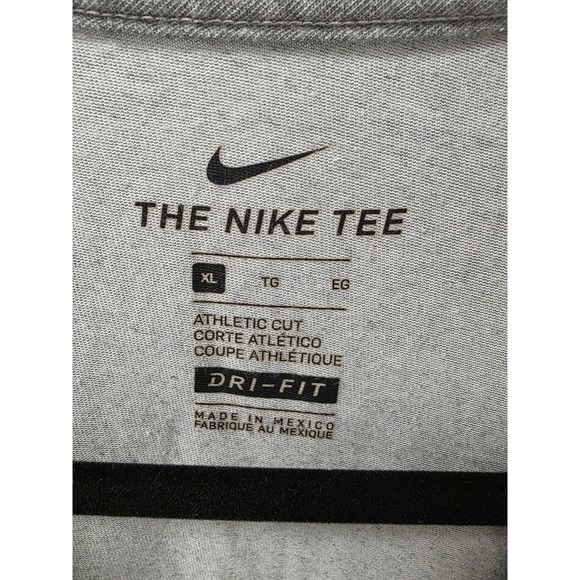 Nike Men's Dri-Fit Athletic Cut Gray T-Shirt XL – The Nike Tee- Short Sleeve - Picture 5 of 9